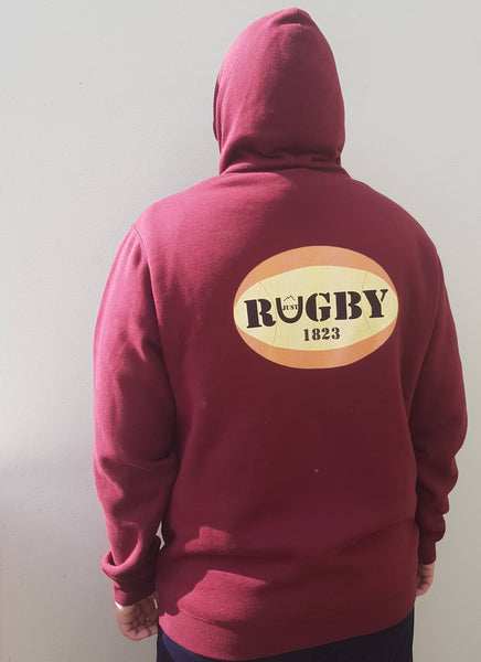 Stencil Hoodie - 1823 Rugby Ball ON THE BACK